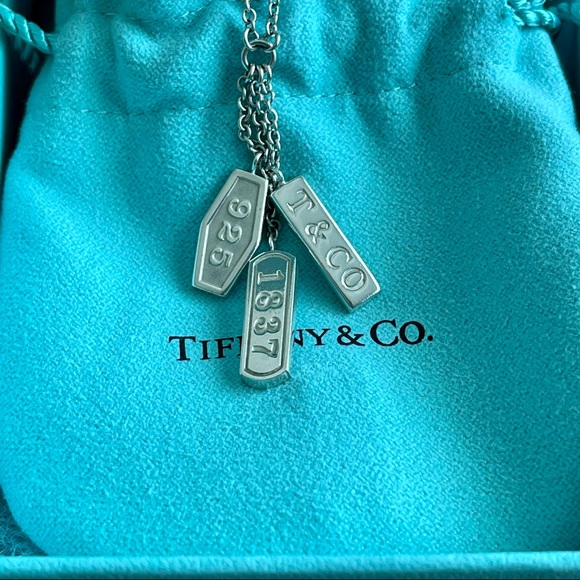SOLD 💕Tiffany & Co.💕1837 Triple Tag Lavalier Necklace - Picture 2 of 8